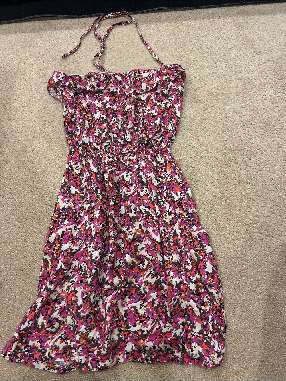 Kirna Zabête Pink Multicolor Floral Halter Sundress